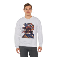 Ninja Cat Ukiyo-e Samurai Sweatshirt - Soft Heavyweight Fleece Crewneck - Unisex White