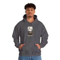 Moon Tarot Card Graphic Hoodie - Soft Fleece Blend Pullover - Unisex Ash