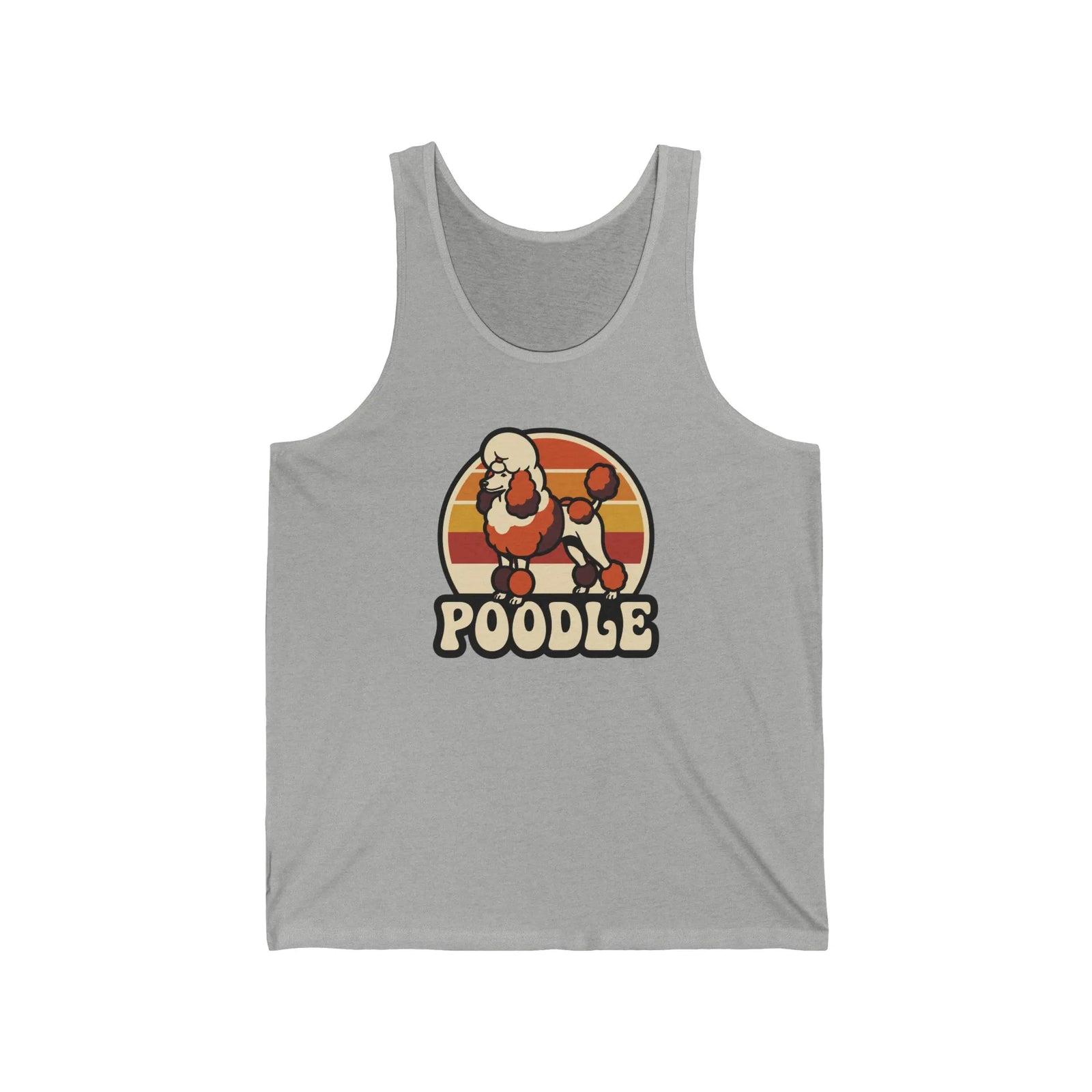 Poodle Retro 70s Sunset Tank Top - Soft Ringspun Cotton Jersey - Unisex White