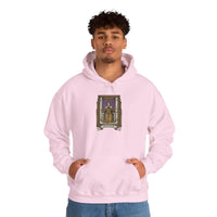 Justice Tarot Card Hoodie - Heavyweight Cotton Blend Pullover - Unisex White