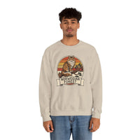 Norwegian Forest Cat Retro Sunset Sweatshirt - Heavy Blend Fleece Crewneck - Unisex White