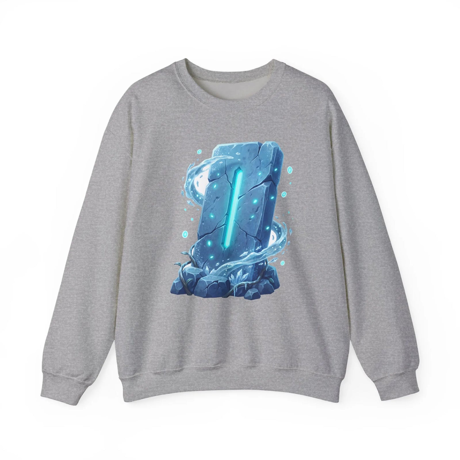 Isa Rune Ice Glacier Sweatshirt - Heavy Blend Fleece Crewneck - Unisex White