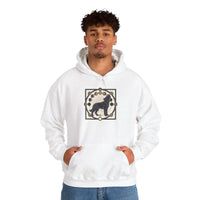 Howl Sacred Geometry Spirit Dogs Hoodie - Soft Cotton Blend Pullover - Unisex White