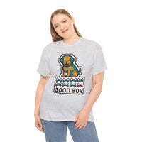 Good Boy 8-Bit Pixel Gaming Dogs T-Shirt - Heavy Cotton Classic Fit Tee - Unisex White