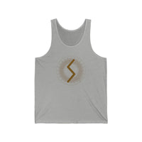 Sowulo Rune Sun Graphic Tank Top - Lightweight Ringspun Cotton Jersey - Unisex White