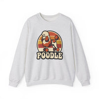 Poodle Retro 70s Sunset Sweatshirt - Heavy Blend Fleece Crewneck - Unisex White