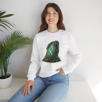 Othala Rune Ancient Stone Sweatshirt - Heavy Blend Cotton Polyester Crewneck - Unisex White