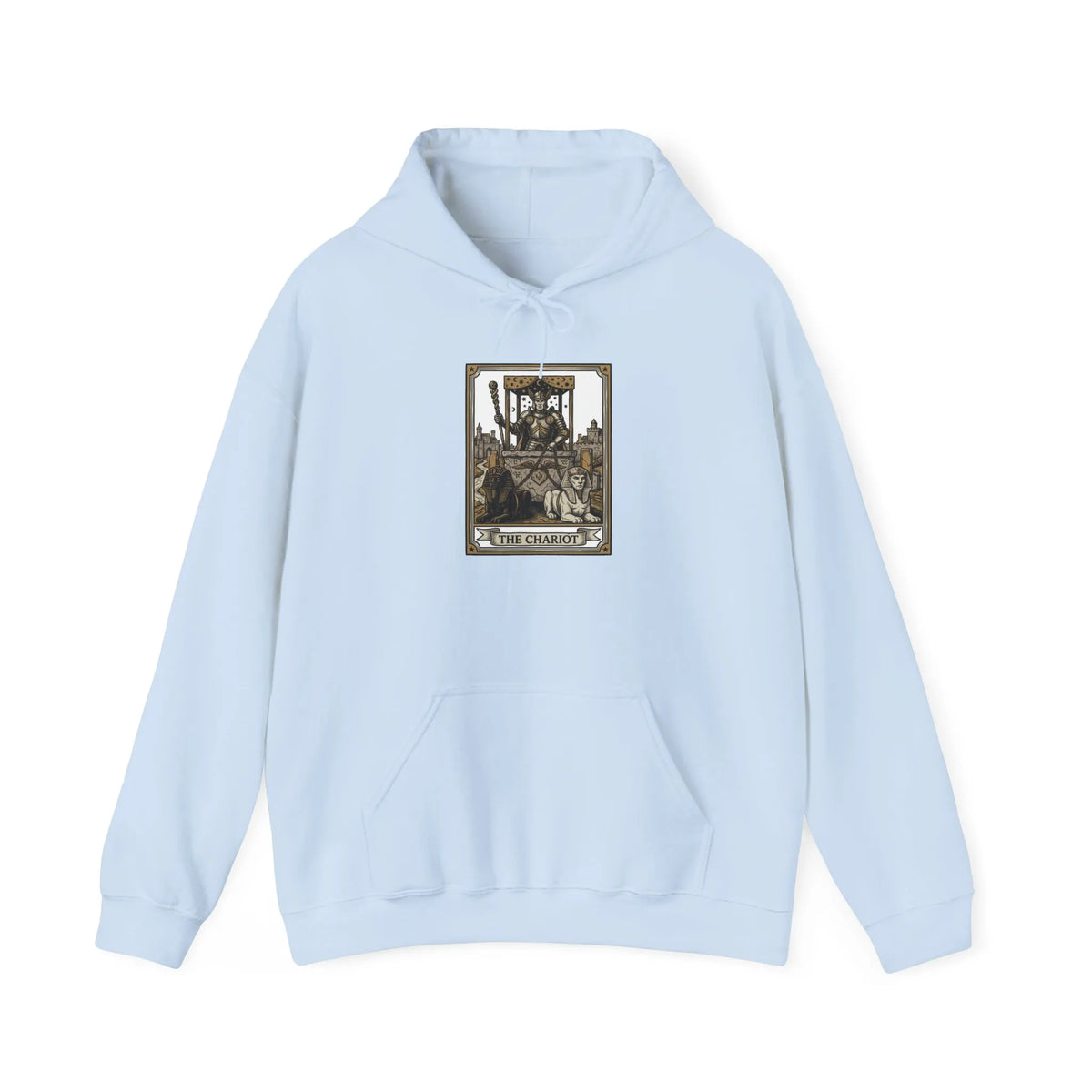 The Chariot Tarot Card Hoodie - Heavy Blend Fleece Pullover - Unisex Off White