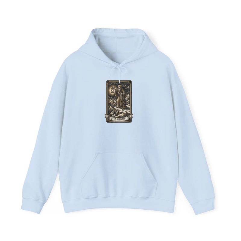 The Hermit Tarot Card Hoodie - Heavy Blend Fleece Pullover - Unisex White