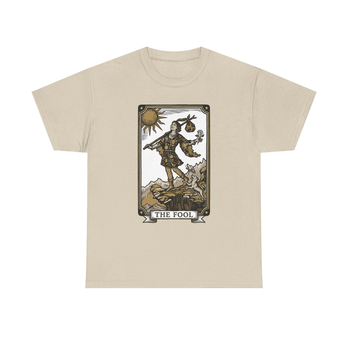The Fool Tarot Card Graphic T-Shirt - Heavy Cotton Classic Fit Tee - Unisex White