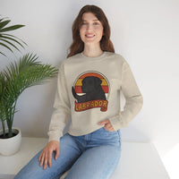 Labrador Retro 70s Sunset Sweatshirt - Heavy Blend Fleece Crewneck - Unisex White