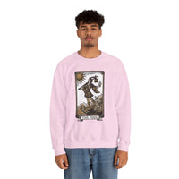 The Fool Tarot Card Graphic Sweatshirt - Heavy Blend Crewneck Fleece - Unisex White