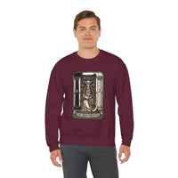 The High Priestess Tarot Card Sweatshirt - Heavy Blend Fleece Crewneck - Unisex White