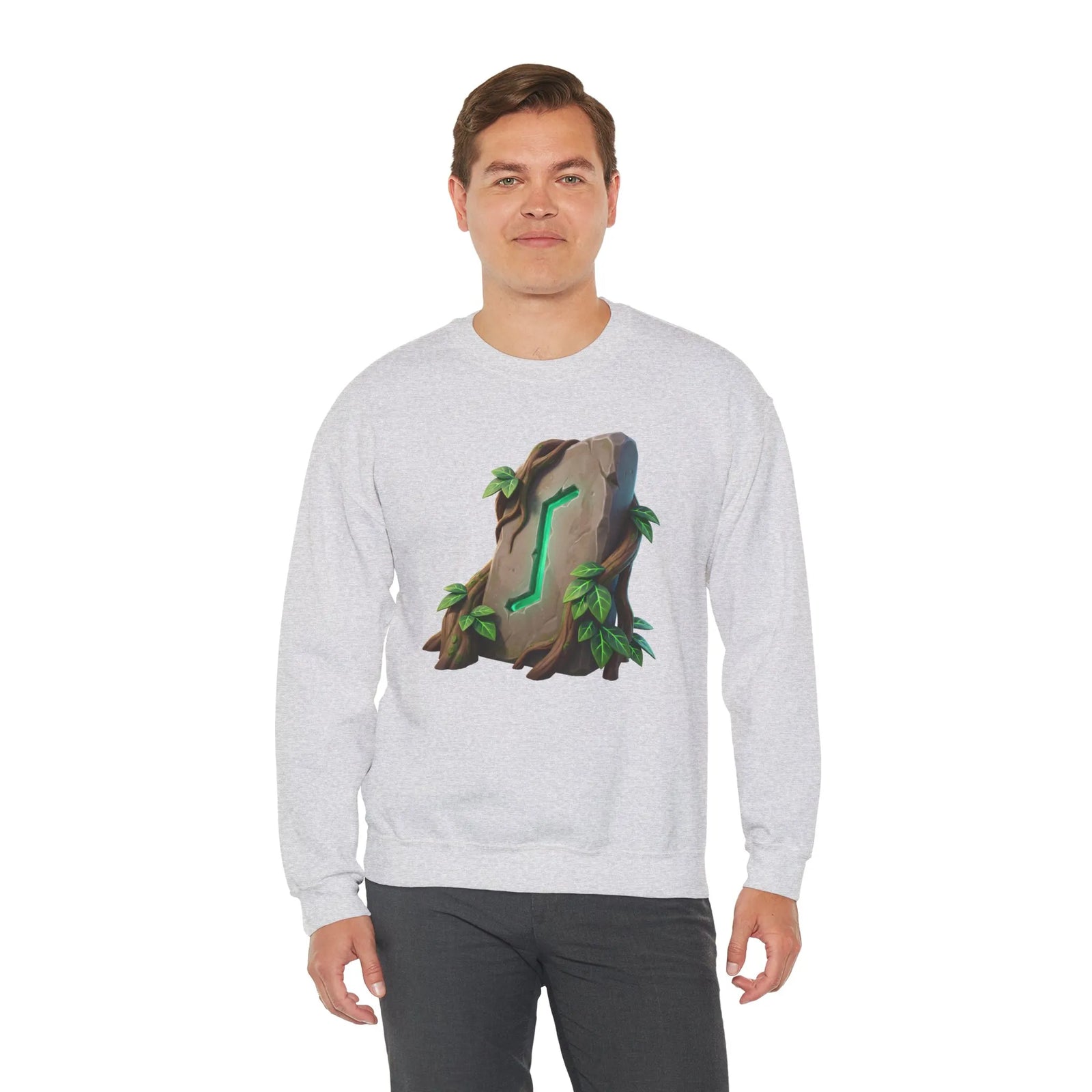 Eihwaz Rune Yggdrasil Tree Sweatshirt - Heavy Blend Classic Crewneck - Unisex Off White