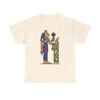Bastet Sphynx Egyptian Pharaoh Cat T-Shirt - Heavy Cotton Classic Fit Tee - Unisex White