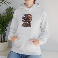 Ninja Cat Ukiyo-e Samurai Hoodie - Soft Fleece Blend Pullover - Unisex White