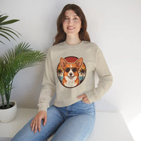 Corgi 70s Sunset Aviators Sweatshirt - Heavy Blend Fleece Crewneck - Unisex White