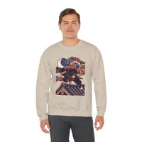 Ninja Cat Ukiyo-e Samurai Sweatshirt - Soft Heavyweight Fleece Crewneck - Unisex White