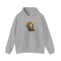 Elhaz Protection Rune Antler Hoodie - Heavy Blend Cotton Blend Pullover - Unisex White