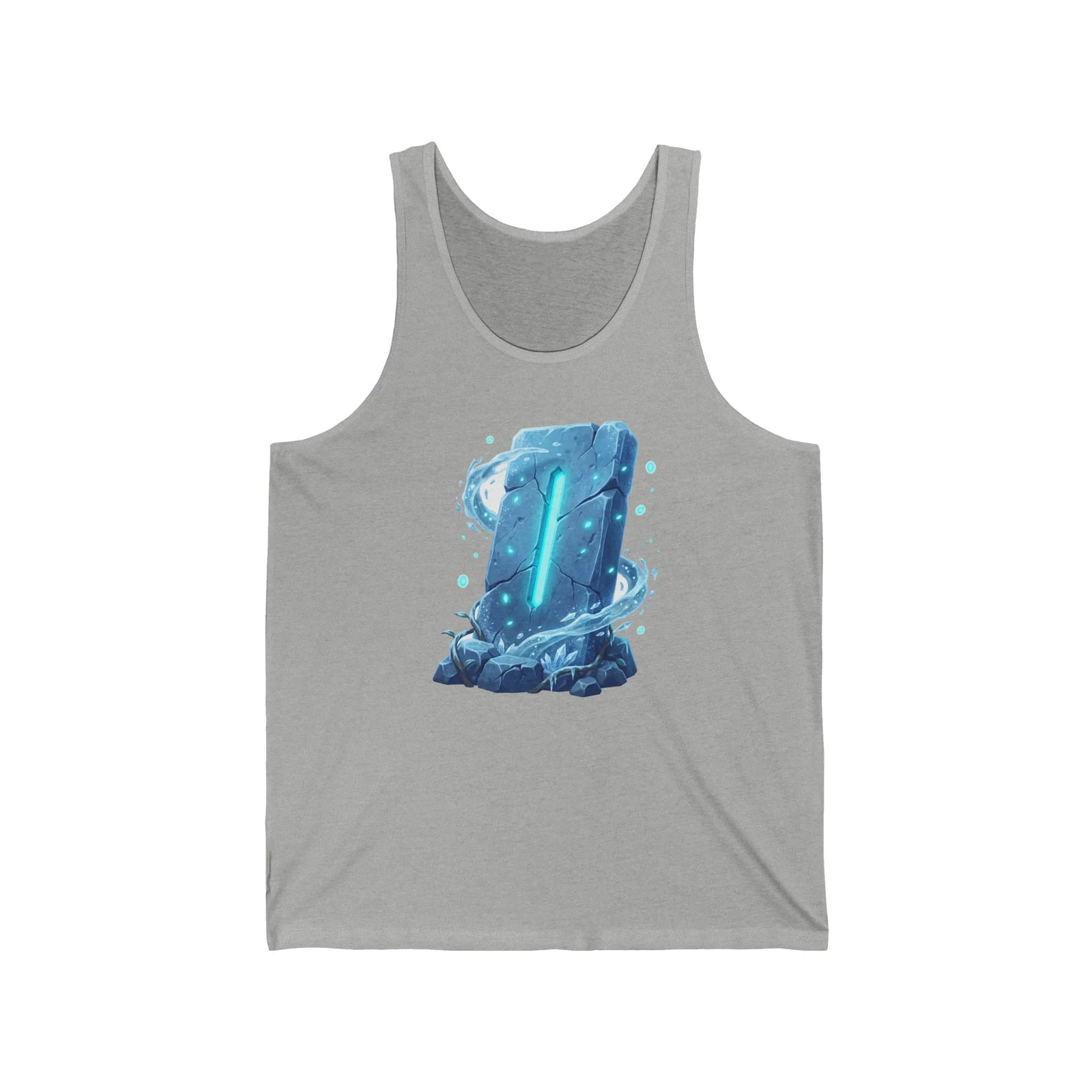 Isa Rune Ice Stillness Tank Top - Soft Combed Cotton Retail Fit - Unisex Athletic Heather