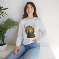 Elhaz Rune Antler Graphic Sweatshirt - Heavy Blend Fleece Crewneck - Unisex White