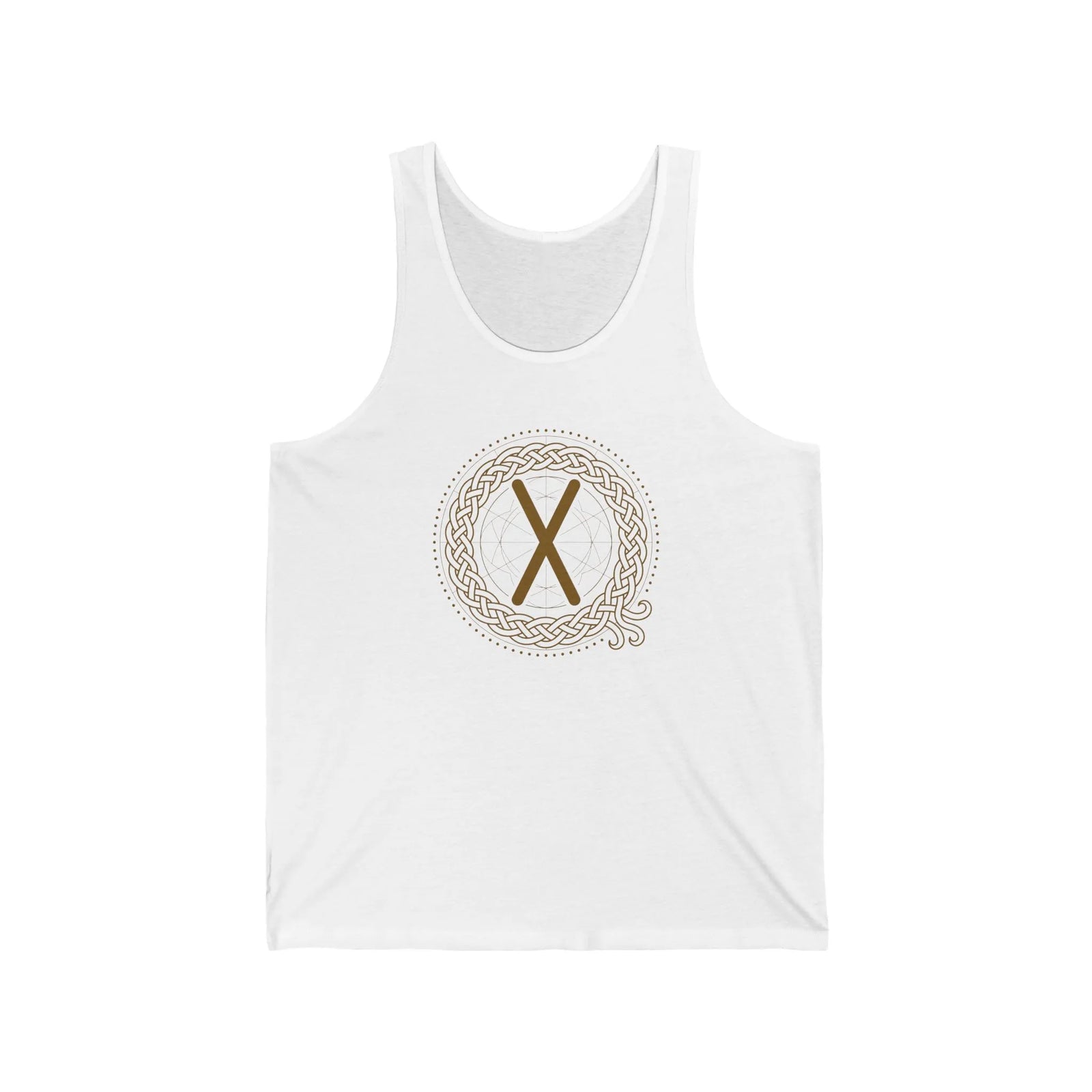 Gebo Rune Celtic Knot Tank Top - Lightweight Cotton Retail Fit - Unisex White