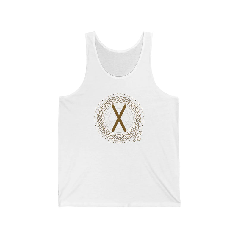 Gebo Rune Celtic Knot Tank Top - Lightweight Cotton Retail Fit - Unisex White