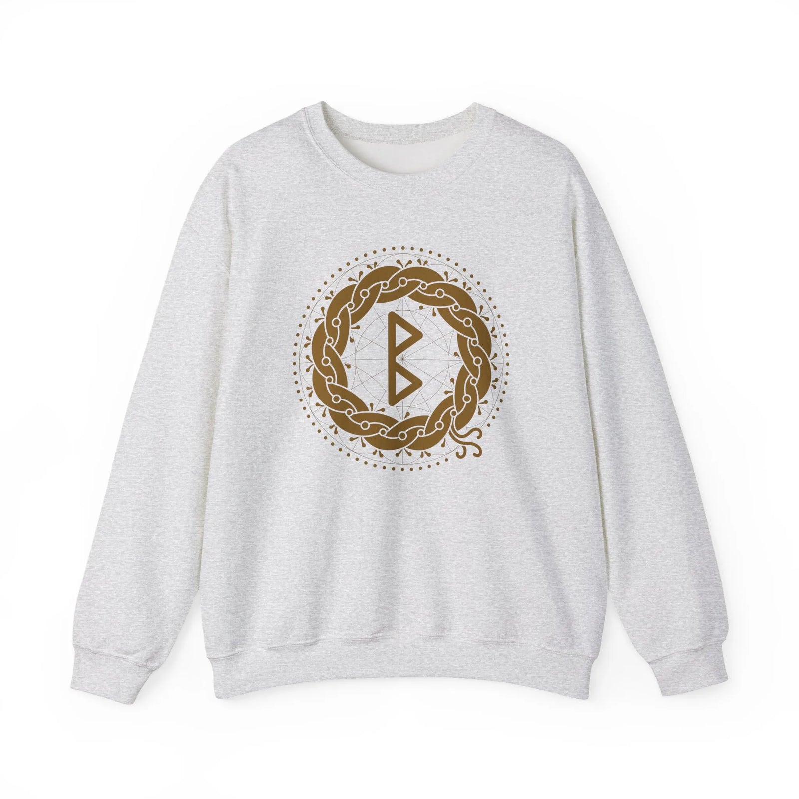Berkana Earth Mother Rune Sweatshirt - Midweight Cotton Blend Fleece - Unisex White
