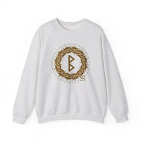 Berkana Earth Mother Rune Sweatshirt - Midweight Cotton Blend Fleece - Unisex White