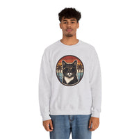 Tuxedo Cats 70s Sunset Sweatshirt - Heavy Blend Fleece Crewneck - Unisex White
