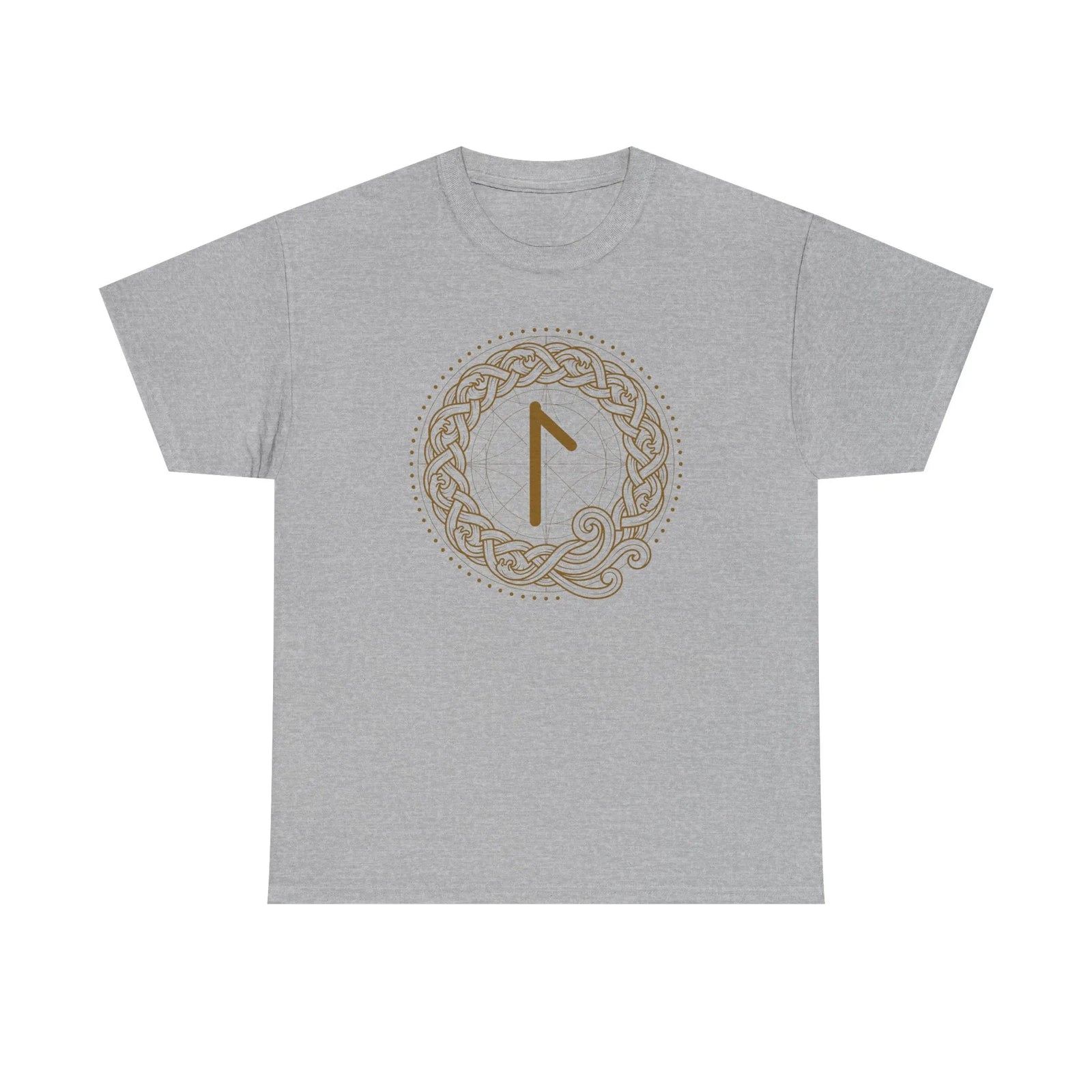 Laguz Rune Norse Knotwork T-Shirt - Heavy Cotton Classic Fit Tee - Unisex White