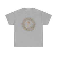Laguz Rune Norse Knotwork T-Shirt - Heavy Cotton Classic Fit Tee - Unisex White