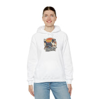 Australian Shepherd Retro 70s Sunset Hoodie - Heavy Blend Fleece Pullover - Unisex White