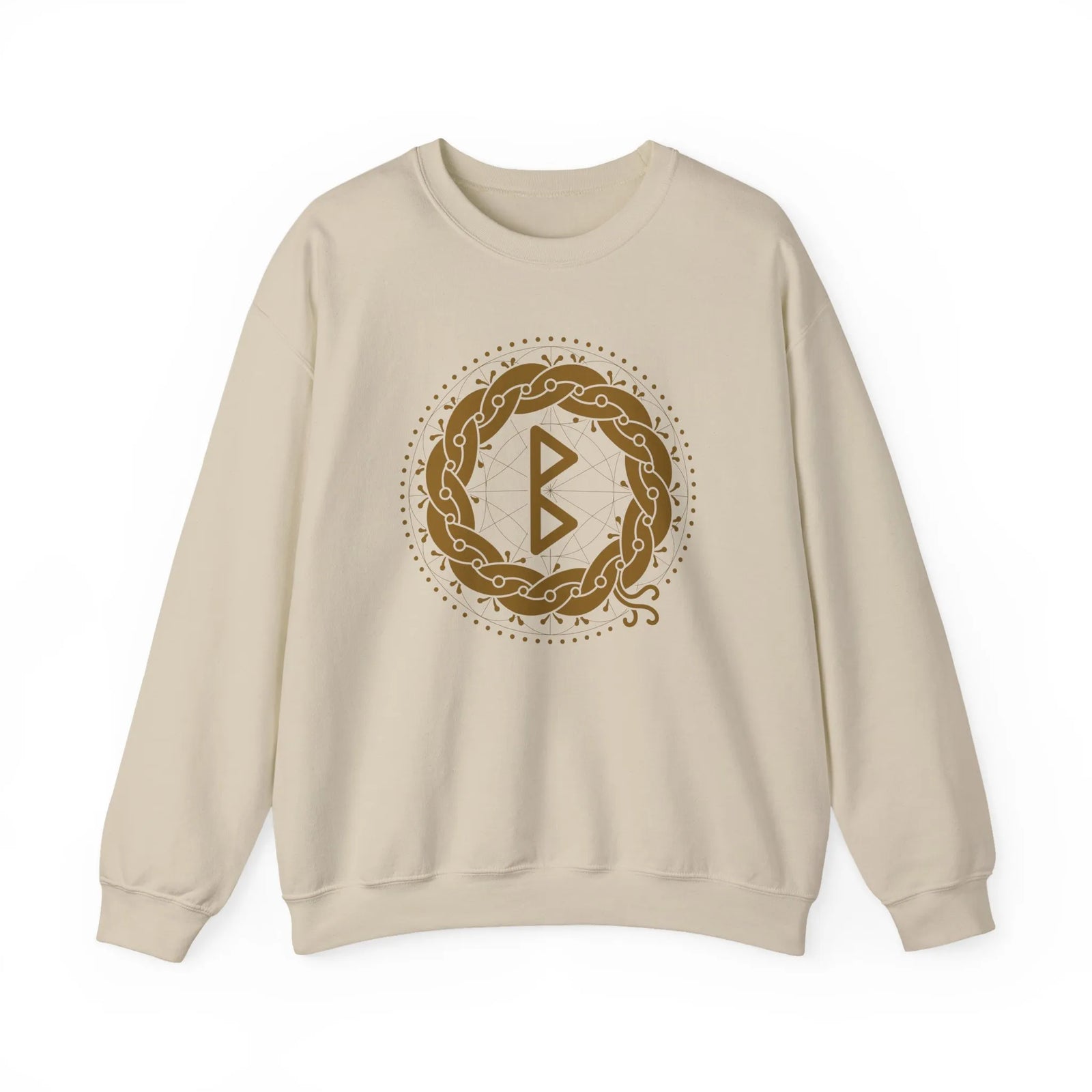 Berkana Earth Mother Rune Sweatshirt - Midweight Cotton Blend Fleece - Unisex White