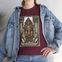 Hierophant Tarot Card Graphic T-Shirt - Heavy Cotton Classic Fit Tee - Unisex White