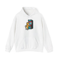 8-Bit Pixel Gaming Dogs Hoodie - Soft Cotton Blend Pullover Fleece - Unisex White