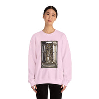The High Priestess Tarot Card Sweatshirt - Heavy Blend Fleece Crewneck - Unisex White