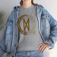 Norse Dagaz Rune Celtic Knot T-Shirt - Heavyweight Cotton Classic Fit Tee - Unisex White