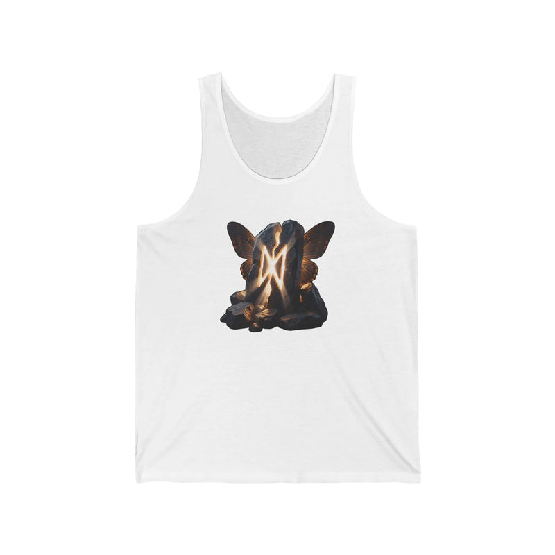 Dagaz Rune Transformation Tank Top - Lightweight Combed Cotton Retail Fit - Unisex White