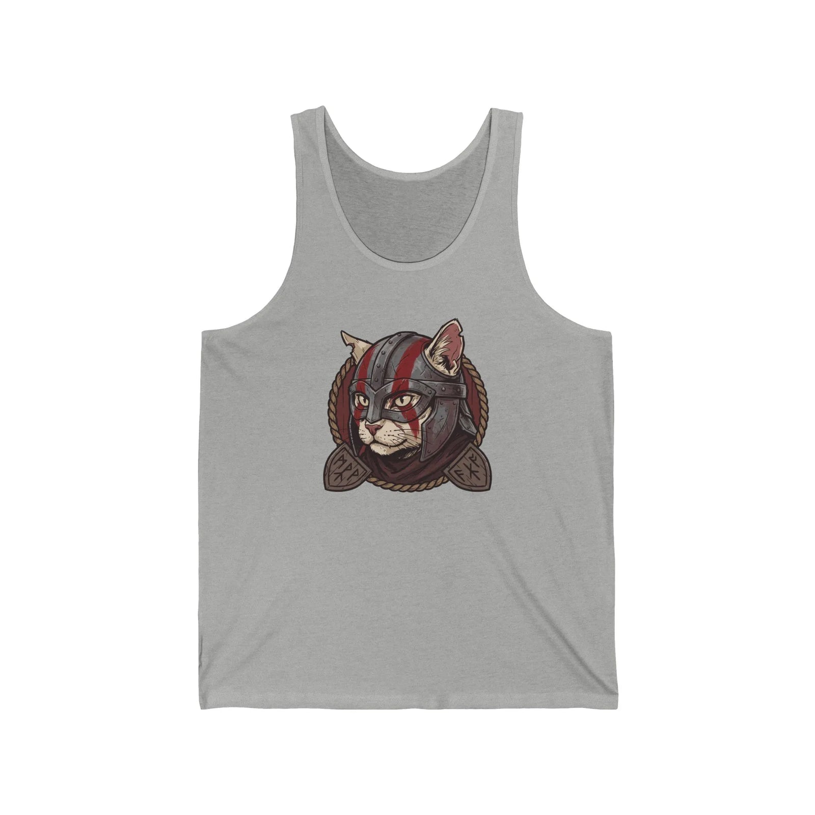Viking Berserker Cat Warpaint Tank Top - Soft Jersey Light Retail Fit - Unisex Athletic Heather