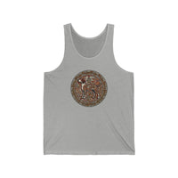 Knotwork Hound Odin's Wolves Tank Top - Soft Airlume Cotton Jersey - Unisex Athletic Heather