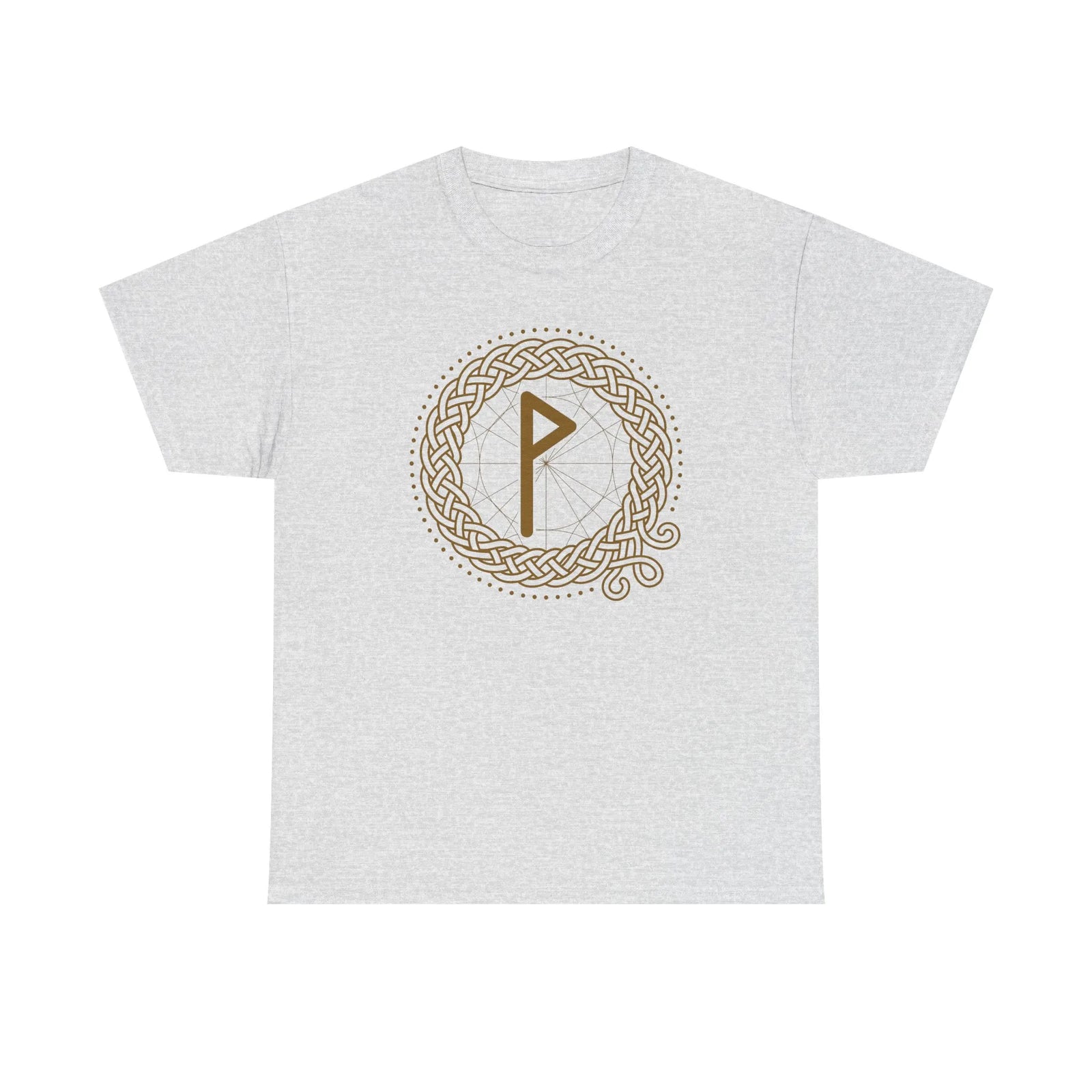 Wunjo Rune Norse Knotwork T-Shirt - Heavy Cotton Classic Fit Tee - Unisex White