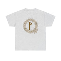 Wunjo Rune Norse Knotwork T-Shirt - Heavy Cotton Classic Fit Tee - Unisex White