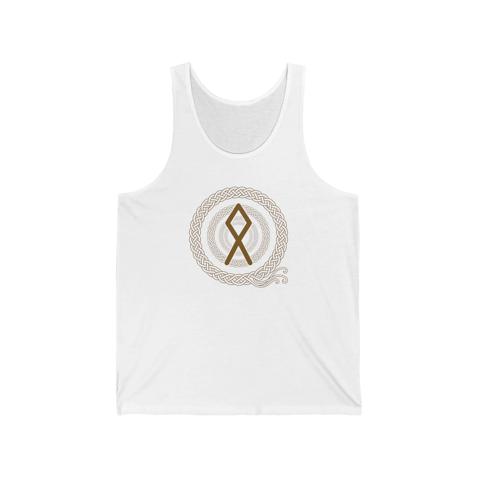 Othala Rune Inheritance Tank Top - Lightweight Airlume Cotton Jersey - Unisex White