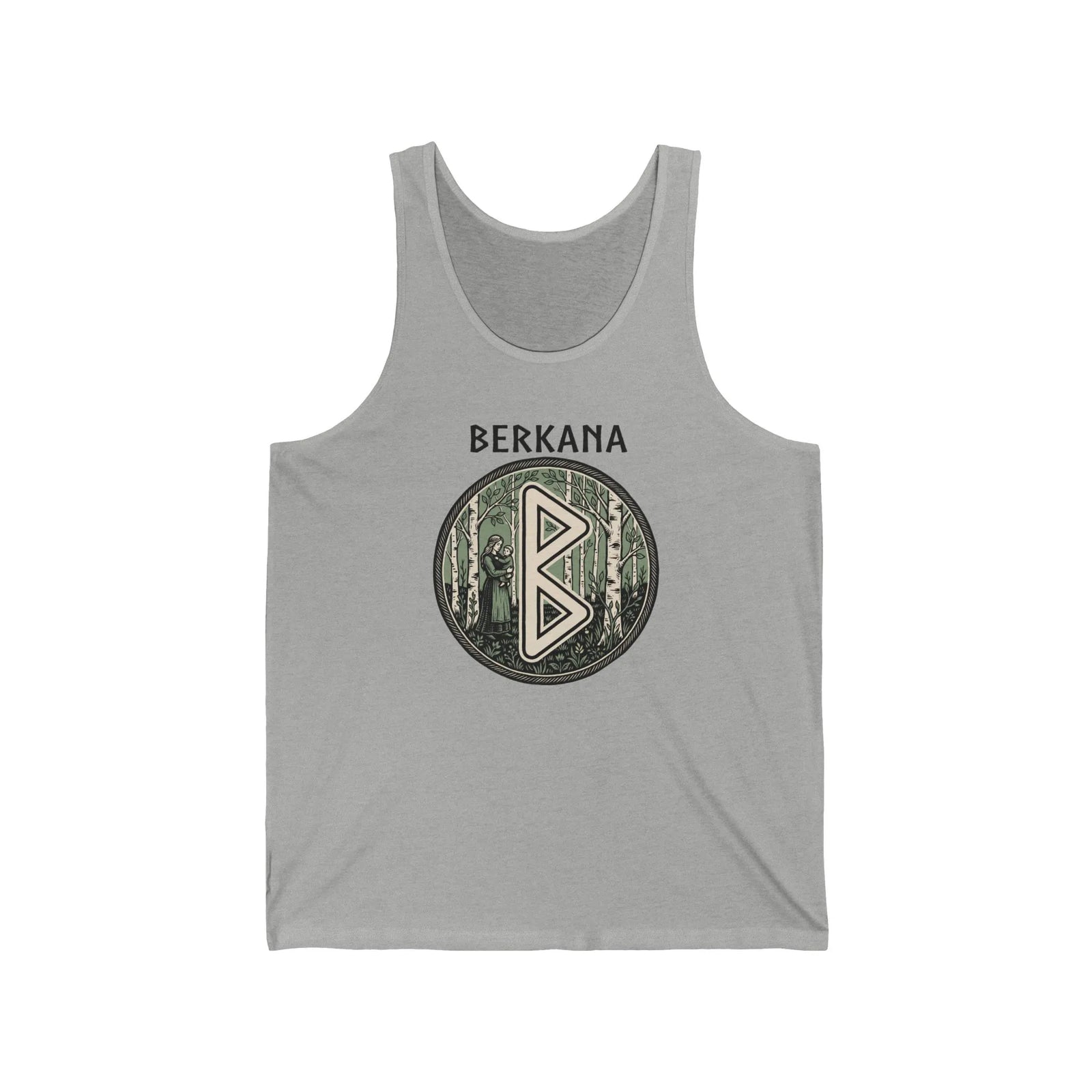 Berkana Earth Mother Rune Tank Top - Lightweight Cotton Retail Fit Jersey - Unisex White