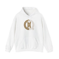 Dagaz Rune Dawn Dusk Threshold Hoodie - Medium Weight Fleece Pullover - Unisex White