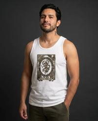 The World Tarot Card Graphic Tank Top - Lightweight Ringspun Cotton Jersey - Unisex Athletic Heather