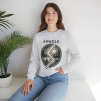 Sowulo Rune Sun Compass Sweatshirt - Heavy Blend Crewneck Fleece - Unisex White