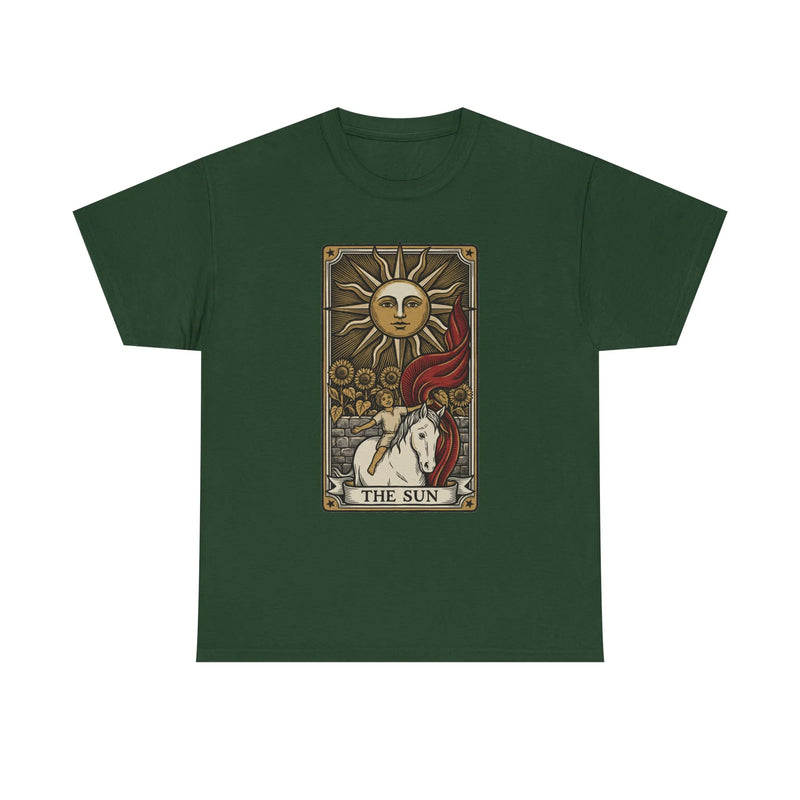 Tarot The Sun Card T-Shirt - Medium Weight 100% Cotton Tee - Unisex White