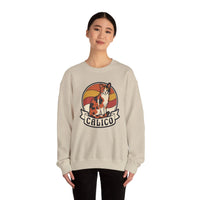 Calico Cat Retro 70s Sunset Sweatshirt - Heavy Blend Classic Fit Fleece - Unisex White